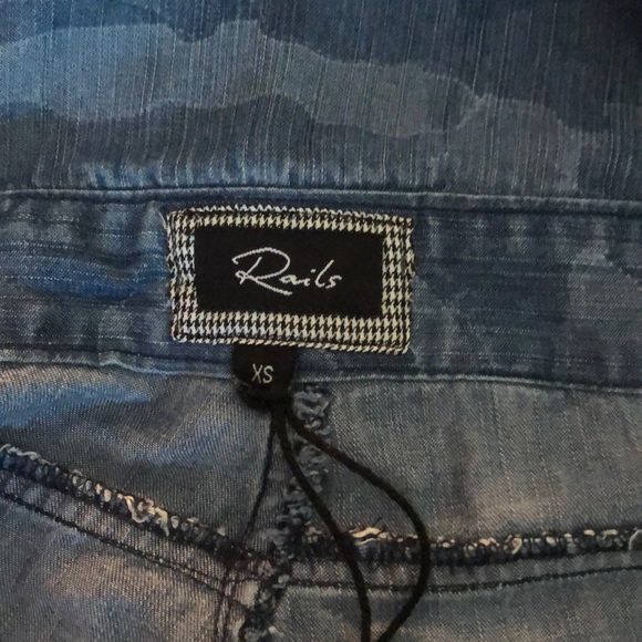 Rails Mia Denim Camo Chambray Overalls - Picture 2 of 6